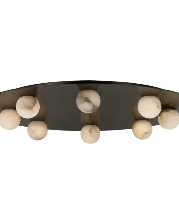 Doré Alabaster Flush Mount, 30" in antique brass