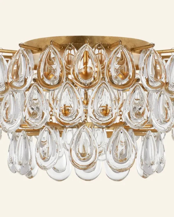 Laiton Glass Flush Mount, 15" in gold