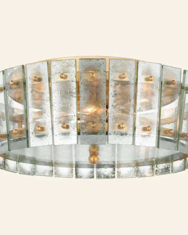 Laiton Glass Flush Mount, 16" in brass