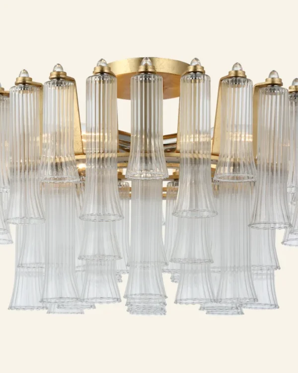 Laiton Glass Semi-Flush Mount, 18" in gold