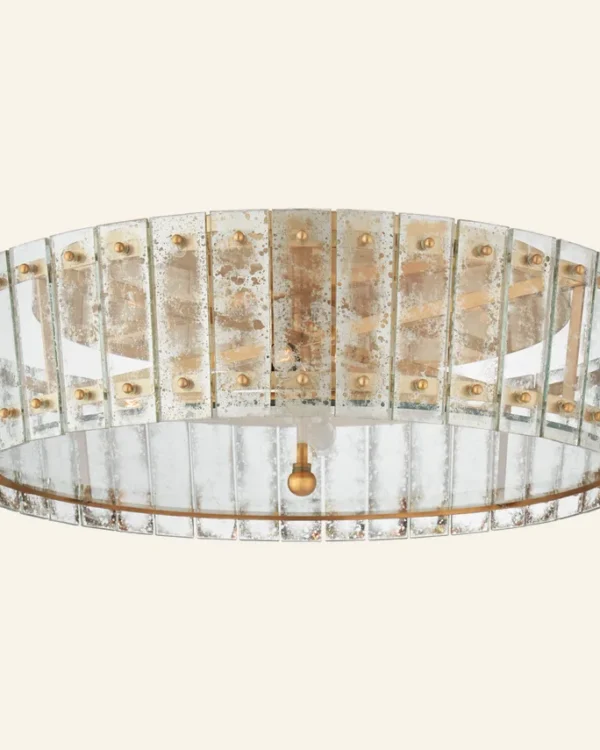 Laiton Glass Flush Mount, 24" × 7" H in Brass in brass