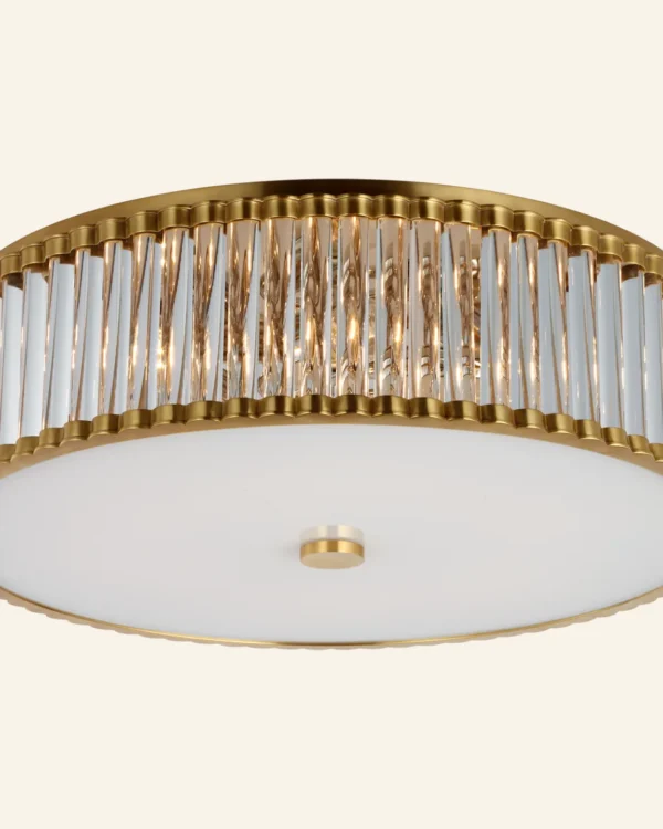 Laiton Glass Flush Mount, 24" × 7" H in Antique Brass in antique brass