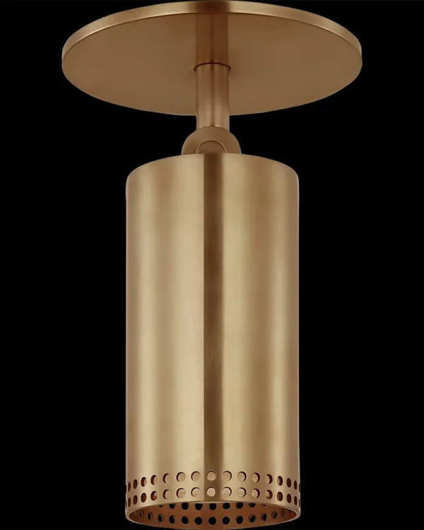 Montparnasse Brass Flush Mount, 2" in antique brass