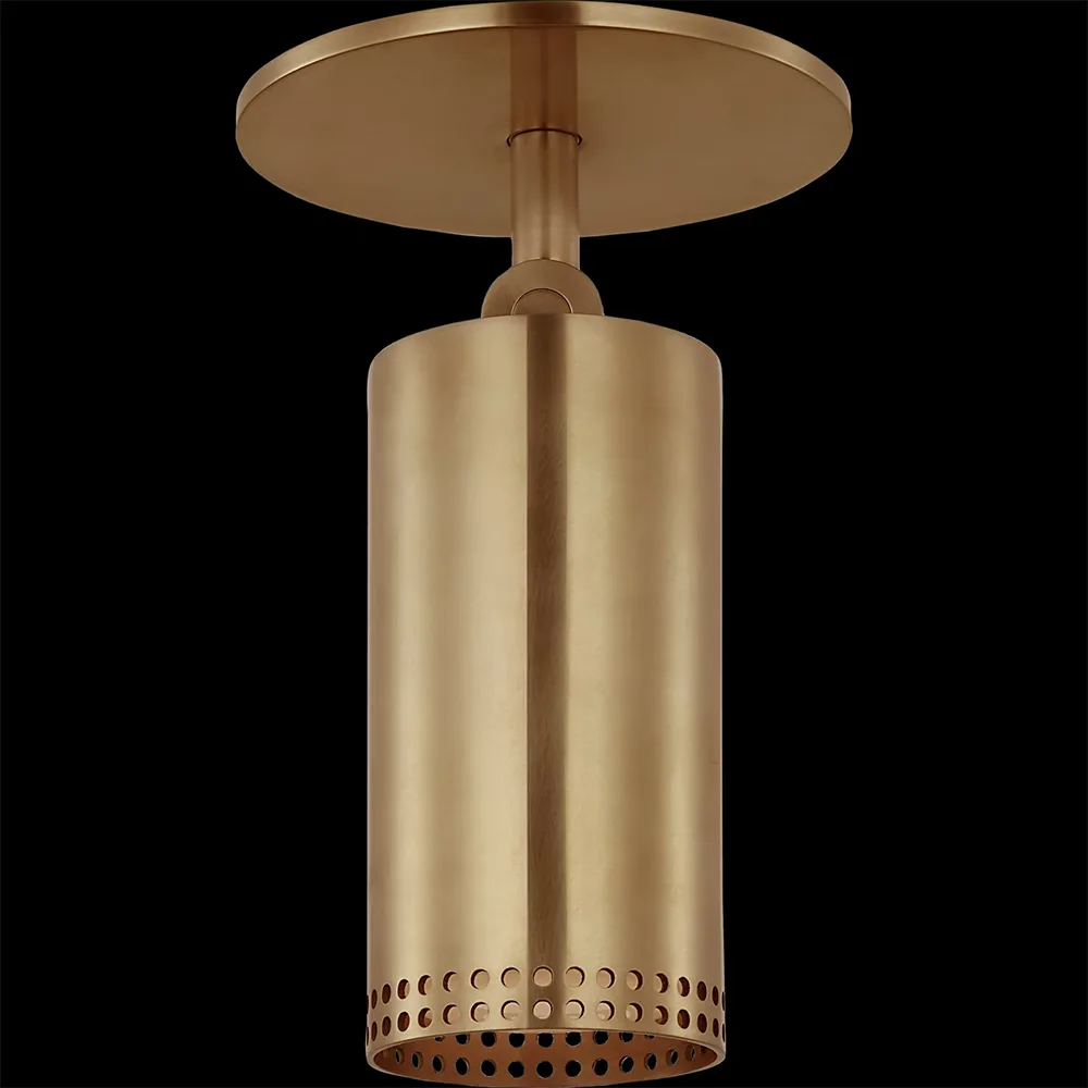 Montparnasse Brass Flush Mount, 2" in antique brass