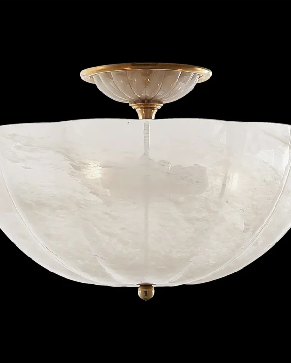 Montparnasse Floral Glass Flush Mount, 16" in antique brass