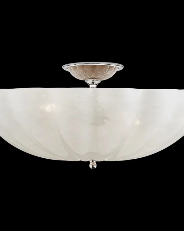Montparnasse Floral Glass Flush Mount, 21" in antique brass