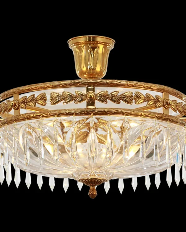 Passy Crystal Semi-Flush Mount II, 20" × 17" H in Antique Brass in antique brass