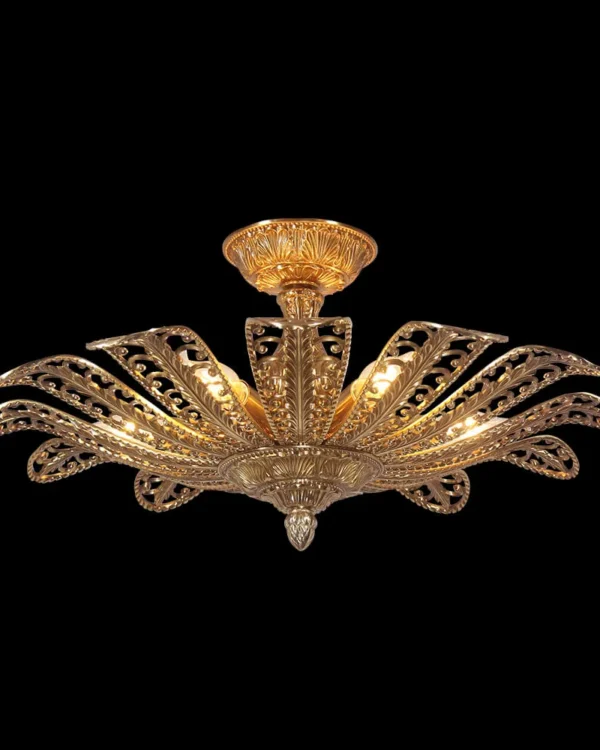 Passy Brass Flush Mount, 24" in antique brass