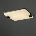 Aurore Square Alabaster Flush Mount, 157"