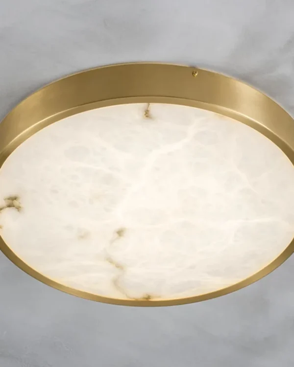 Clarté Round Alabaster Flush Mount