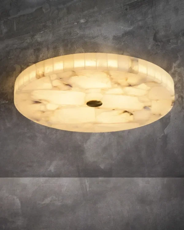 Dune Round Alabaster Flush Mount