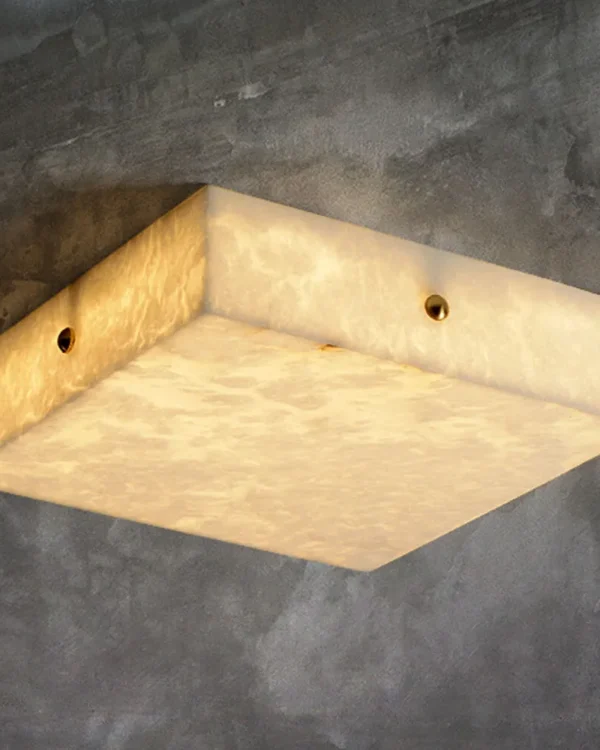 Falaise Square Alabaster Flush Mount II