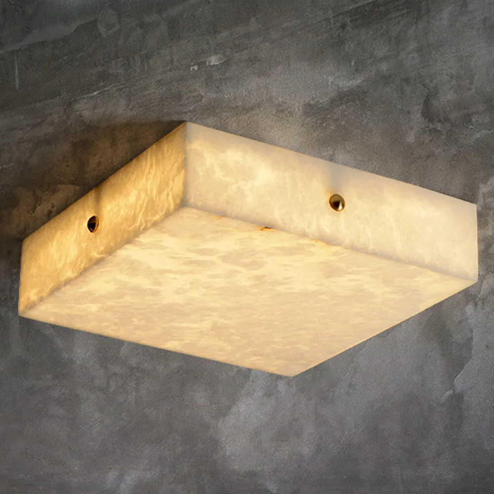 Falaise Square Alabaster Flush Mount II