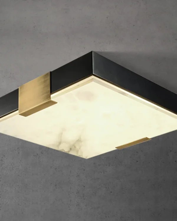 Falaise Square Alabaster Flush Mount
