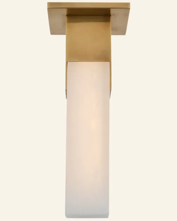 Laiton Alabaster Flush Mount, 2" in brass