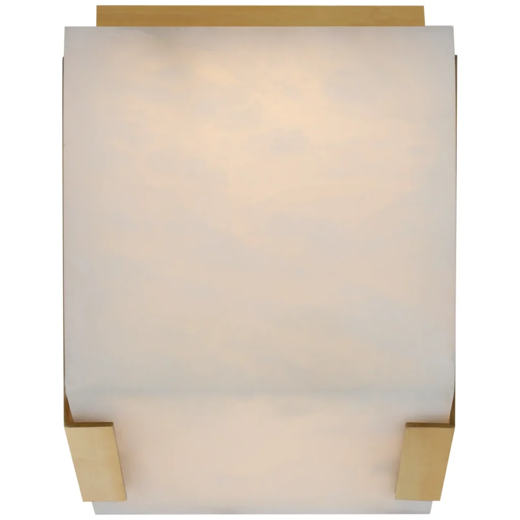 Laiton Alabaster Flush Mount, 5" × 6" H in brass