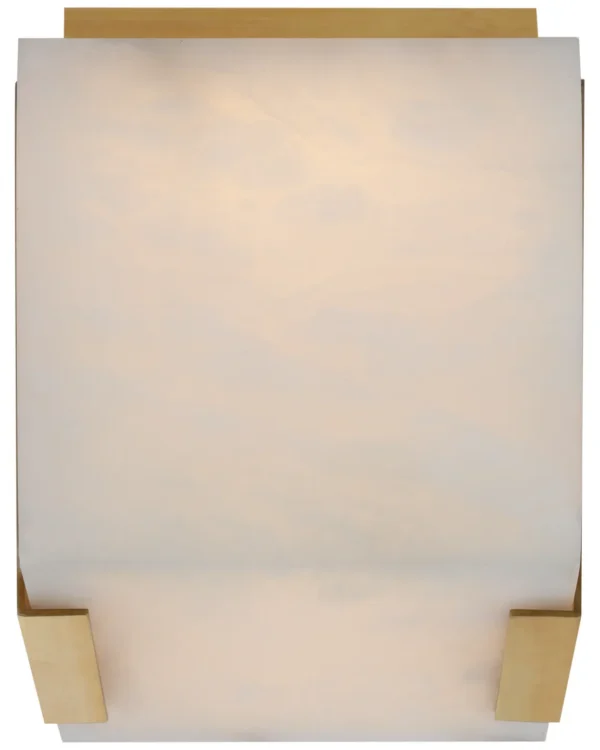 Laiton Alabaster Flush Mount, 5" × 6" H in brass
