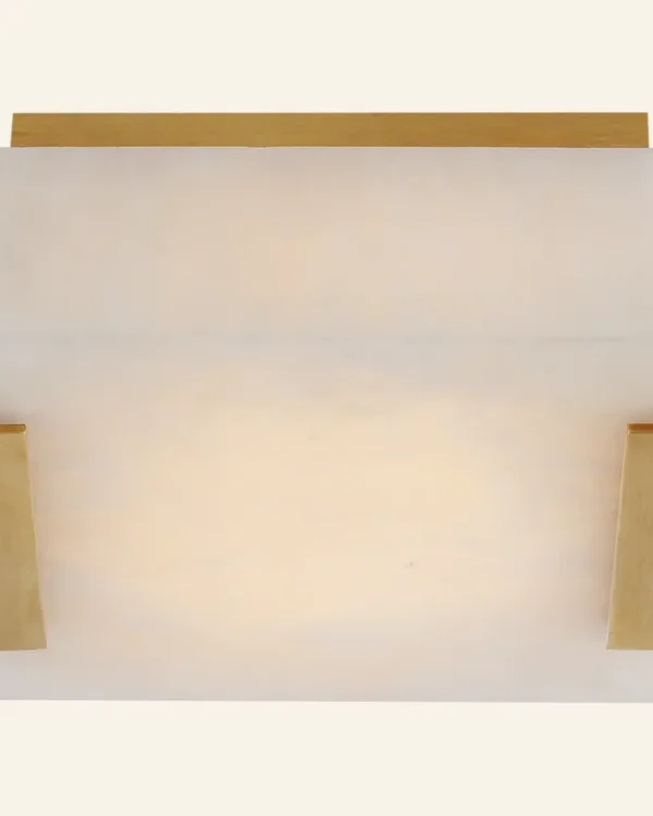 Laiton Alabaster Flush Mount, 5" × 2" H in brass