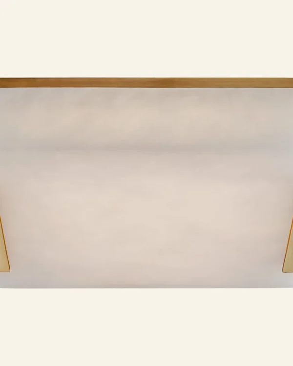 Laiton Alabaster Flush Mount, 8" in brass