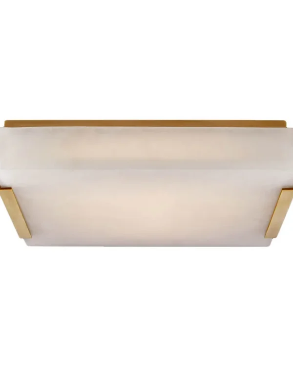 Laiton Alabaster Flush Mount, 14" in brass