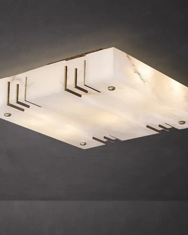 Marbre Square Alabaster Flush Mount, 4-Light