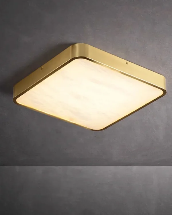 Sable Square Alabaster Flush Mount