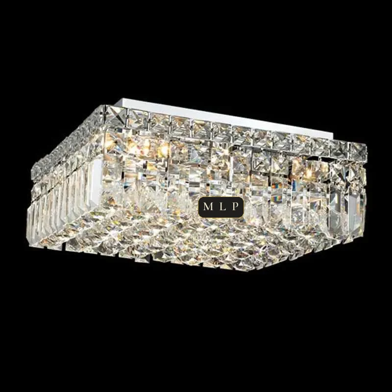 Ligne Linear Crystal Flush Mount, 16" × 6" H in polished chrome