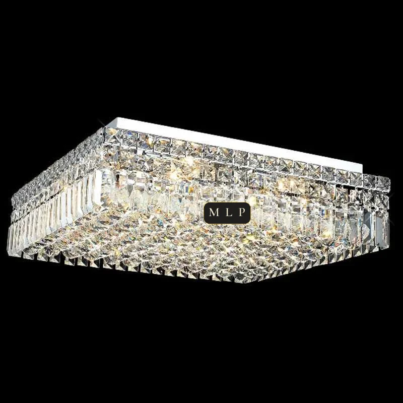 Ligne Linear Crystal Flush Mount, 20" × 6" H in polished chrome