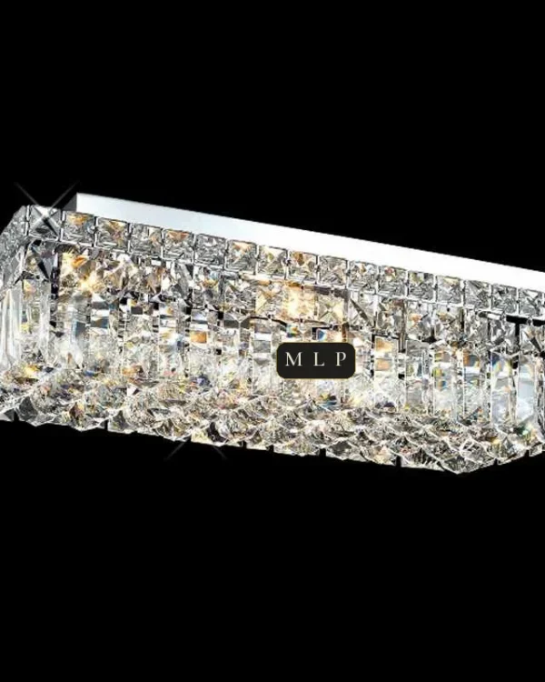 Ligne Linear Crystal Flush Mount, 20" × 7" H in polished chrome