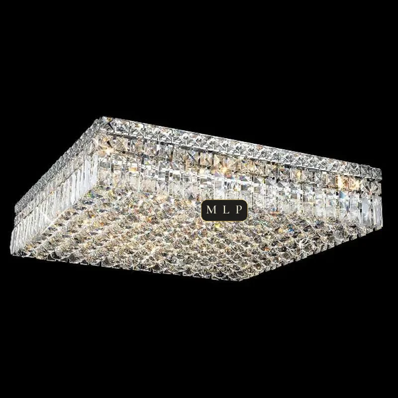 Ligne Linear Crystal Flush Mount, 24" × 6" H in polished chrome