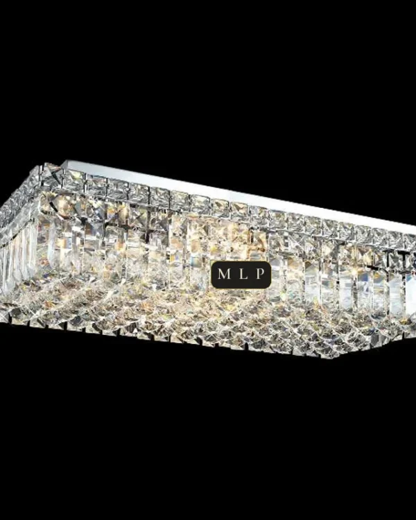 Ligne Linear Crystal Flush Mount, 24" × 7" H in polished chrome