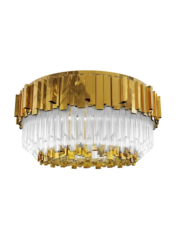 Marly Round Glass Flush Mount, 29" in gold
