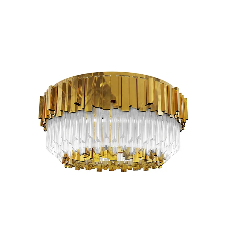 Marly Round Glass Flush Mount, 29" in gold