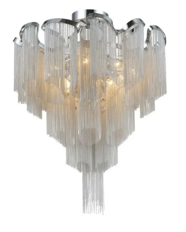 Stella Iron Flush Mount, 24" in polished chrome