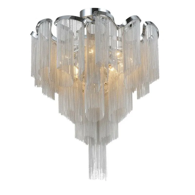 Stella Iron Flush Mount, 24" in polished chrome