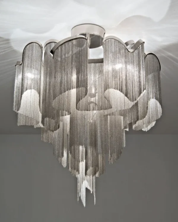 Vecteur Iron Flush Mount, 24" in polished chrome