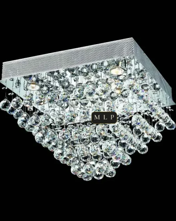 Verre Crystal Flush Mount, 20" × 14" H in Polished Chrome in polished chrome