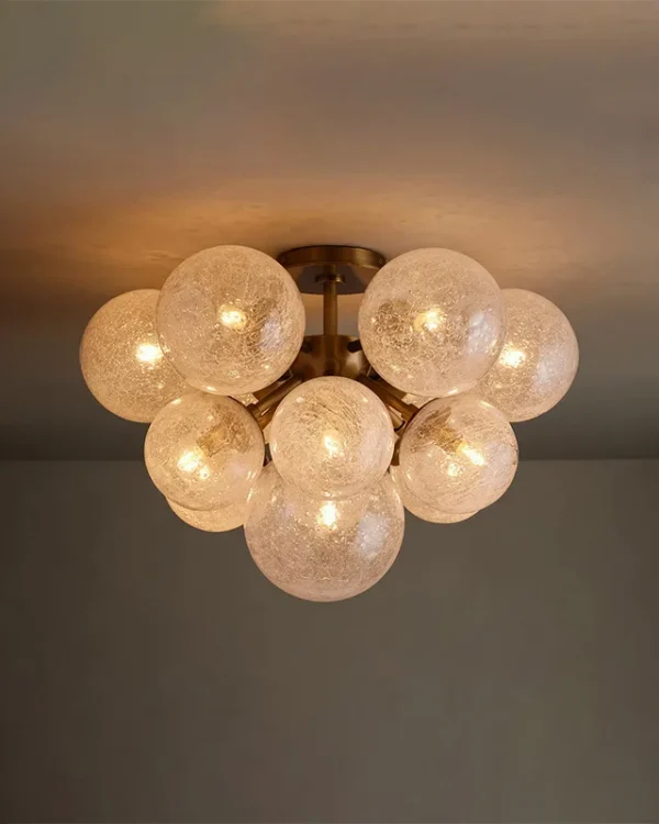 Laiton Globe Glass Flush Mount, 21" in brass