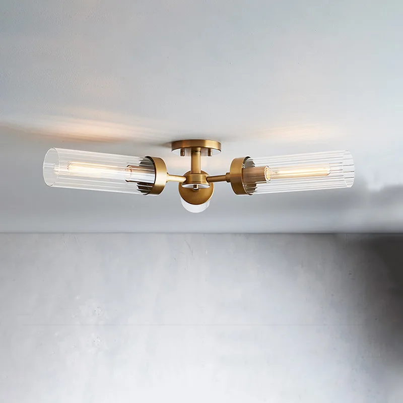 Laiton Glass Flush Mount, 31" in brass