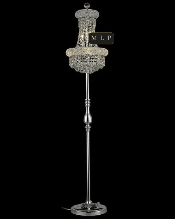 Laxenburg Crystal Floor Lamp, 58" in polished chrome