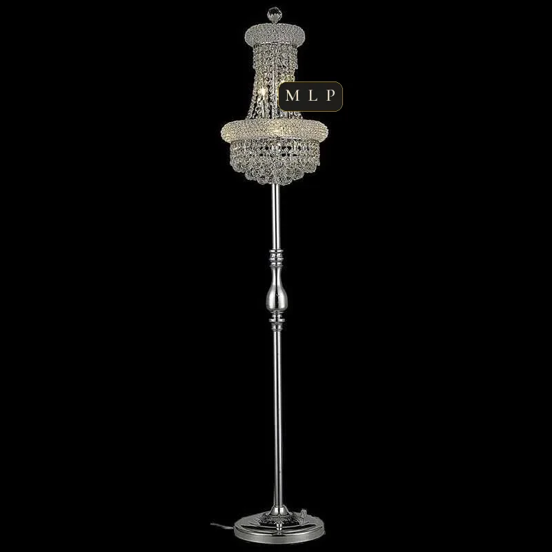 Laxenburg Crystal Floor Lamp, 58" in polished chrome