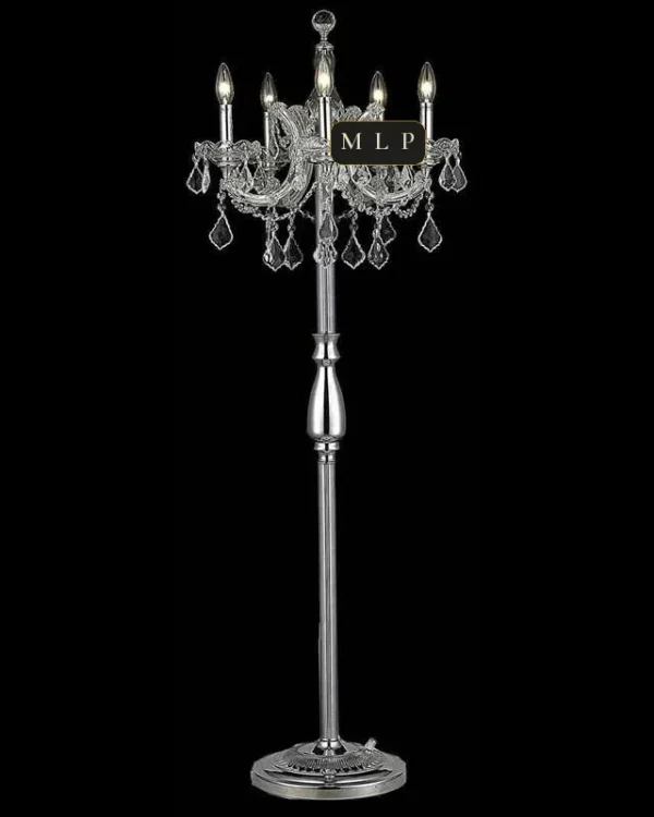 Laxenburg Maria Theresa Floor Lamp, 54" in polished chrome