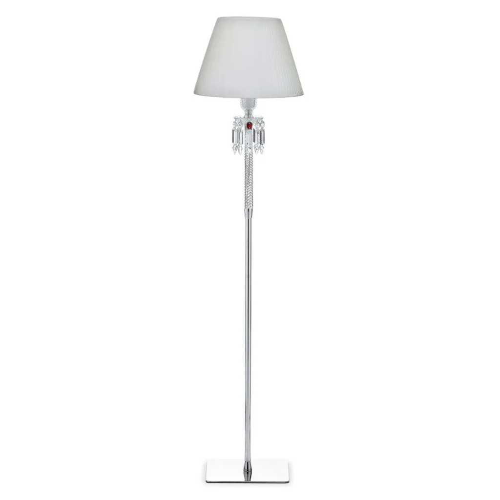 Crillon Crystal 1-Light Floor Lamp, 57" in Polished Chrome in polished chrome