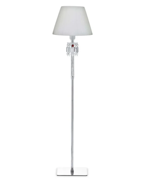 Crillon Crystal 1-Light Floor Lamp, 57" in Polished Chrome in polished chrome
