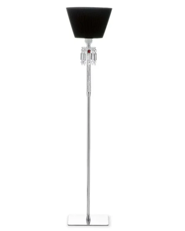 Crillon Crystal 1-Light Floor Lamp II, 57" in Polished Chrome in polished chrome