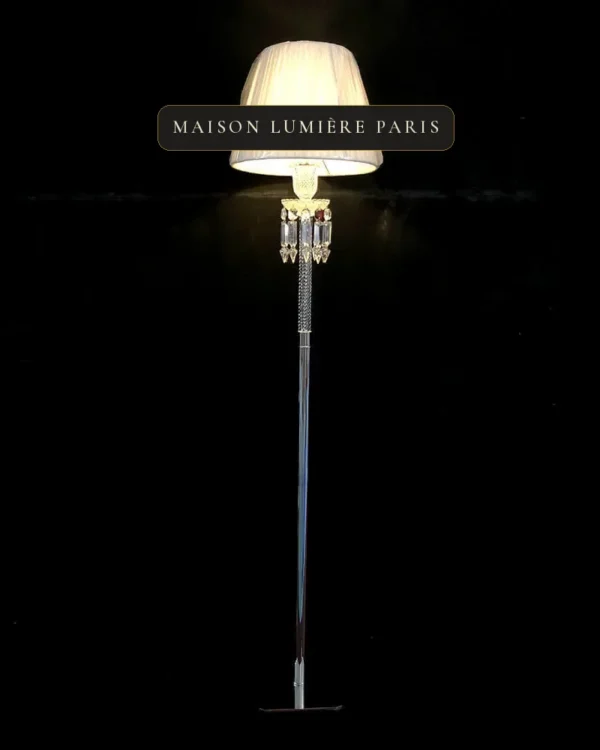 Lumière Crystal Floor Lamp, 55" in polished chrome
