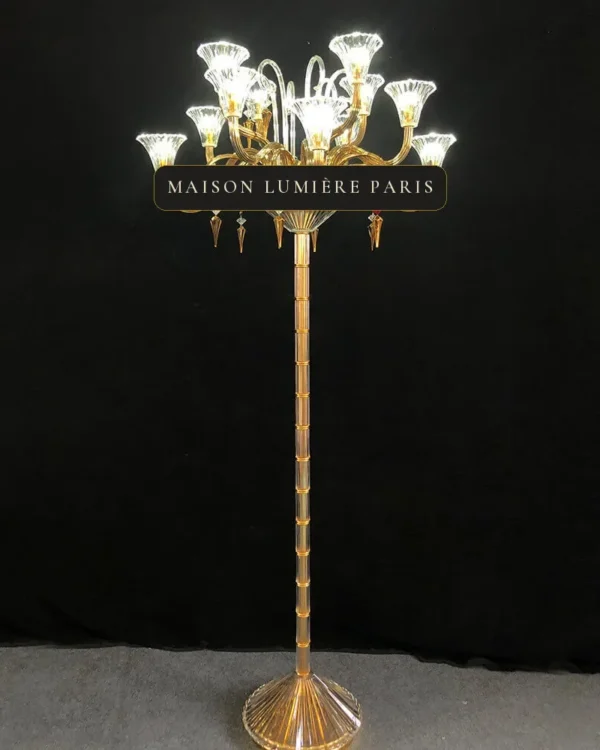 Opéra Crystal Floor Lamp, 83" in polished chrome