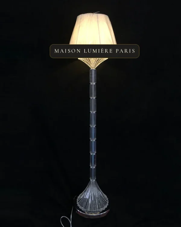 Palais Crystal Floor Lamp, 57" in polished chrome