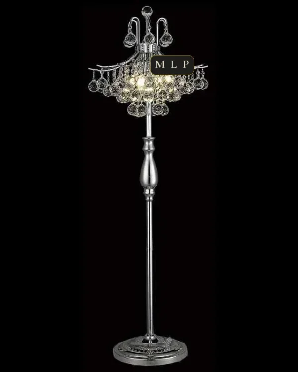 Laxenburg Crystal Floor Lamp, 50" in polished chrome