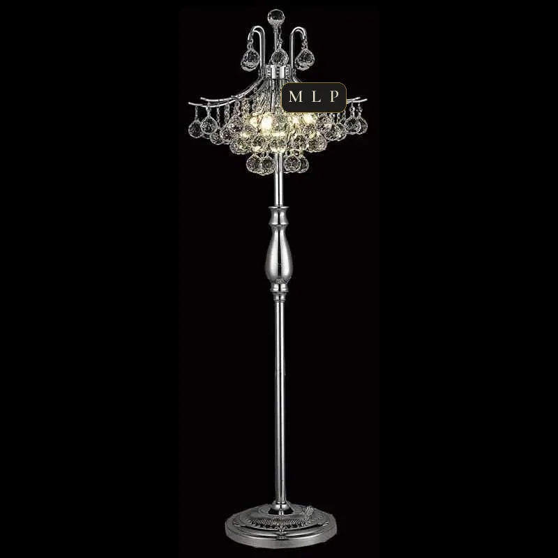 Laxenburg Crystal Floor Lamp, 50" in polished chrome